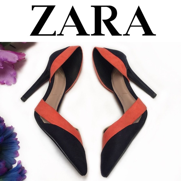 Zara Shoes - ZARA D'Orsay Tri Color Suede Heels 7.5